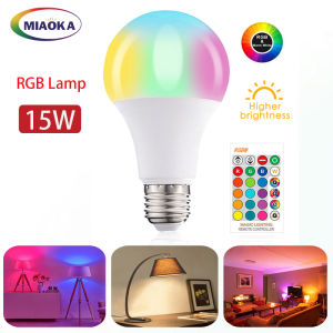 MIAOKA RGB LED Lights Bulbs   2020 New 3W/5W/10W/15W LED  Lamp Bulb Dimmer Lamp Clad Aluminium Discolored Bulbs with Remote Control Party Bar Home Decoration Fit E26/E27
