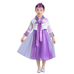 Korean Girls Kids Children Hanbok Costume Dress Outfit Set(Sending headwear)
