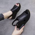 [Kasut Raya 2026]Fashion Platform Wedge Sandals Outdoor Peep Toe Sandal for Ladies. 