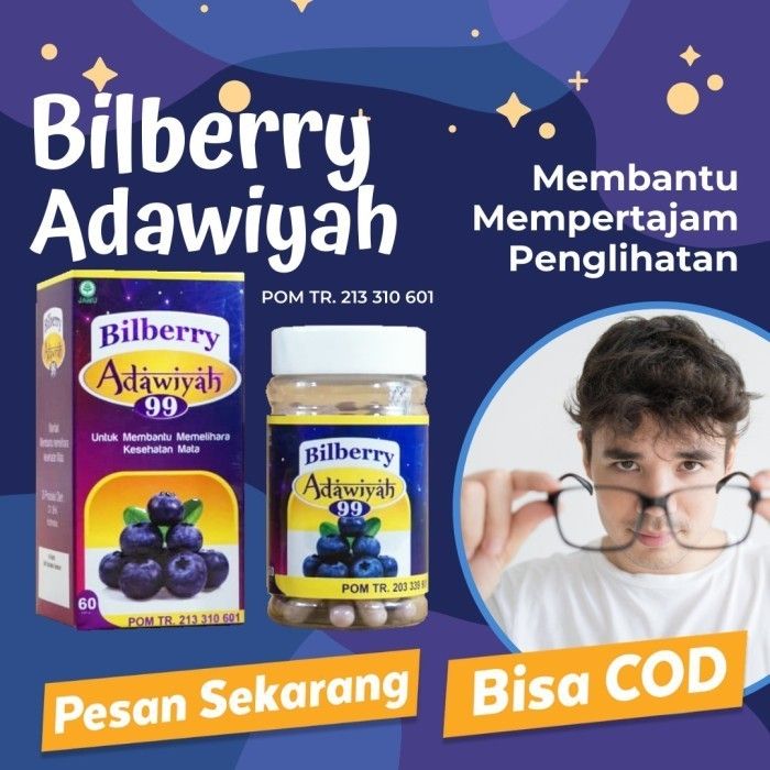 Adawiyah 99 Ekstrak Bilberry 60 Kapsul Obat Kesehatan Mata Minus Alami