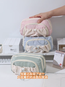 Sức chứa lớn bút chì trường hợp nhiều ngăn bút chì túi Multilayer túi đựng bút bút chì tổ chức trường hợp túi đựng đồ trang điểm du lịch