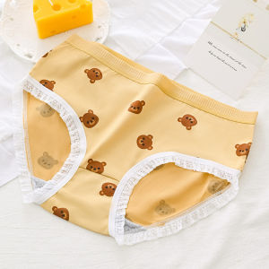 กางเกงชั้นในผู้หญิง ลายหมีพูน่ารัก🔆 ผ้าคอตตอน เนื้อผ้านิ่ม ไม่อึดอัด ไม่อับชื่น ไซส์m-xl เหมาะสำหรับน้ำหนัก 40-70KG กางเกงในแฟชั่นสตรี  NY032