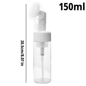 Foaming Soap Bottle with Clean Brush Plastic Mousse Facial Cleanser Bottle Refillable Lotion Shampoo Dispenser Container