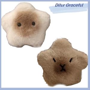 Ditur Capybara Plush Doll Star Squeak Toy Cartoon Star Keychain Pendant Soft Stuffed Doll Backpack Car Bag Key Ring Decor Kid Gift