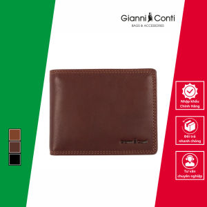 Ví Ngang Gập Đôi Bằng Da Thật Màu Nâu - Gianni Conti - Sản Xuất Thủ Công Tại Italy_917022-25