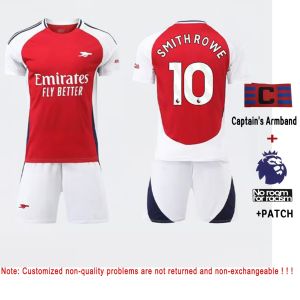 Fans Version 24-25 Season Home Arsenal Football Jersey Set Fans Edition Soccer Jersey Saka Odegaard Jesus Rice Havertz Martinelli Tomiyasu Fans Issue Football Uniform With Socks and Armband Arsenal F.C Soccer Short-sleeve Top Shorts Sets Customized