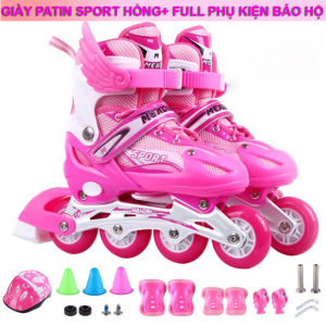 [BẢO HÀNH 6 THÁNG] Giày trượt patin bánh xe phát sáng  giầy trượt patin batanh tặng full đồ bảo hộ có thể điều chỉnh kích thước dành cho mọi lứa tuổi