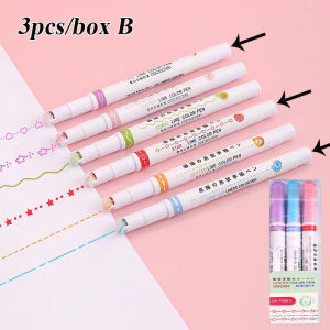 6pcs/box Creative Dream Hand Account Curve Pen Set Highlighter Colorful Curve Pen Reusable Outline Markers Pen