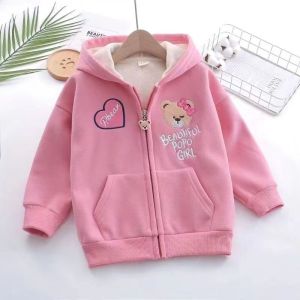 ZANRA เสื้อกันหนาวเด็กผู้หญิง  เสื้อแจ็คเก็ตผ้าฟลีซสำหรับเด็กผู้หญิง เสื้อสเวตเตอร์มีฮู้ดเด็ก เสื้อแจ็คเก็ตคาร์ดิแกนผ้าฟลีซมีซิปสำหรับเด็ก