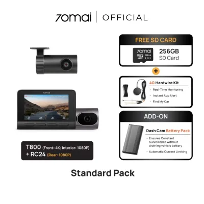 [NEW] 70mai T800 3-Channel Dashcam Dual 4K Resolution + HDR | 4G Connectivity | Built-in GPS & AI Parking Surveillance