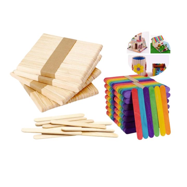 Ice Cream Stick Colorful Wood Art Craft Stick Children Popsicle Stick