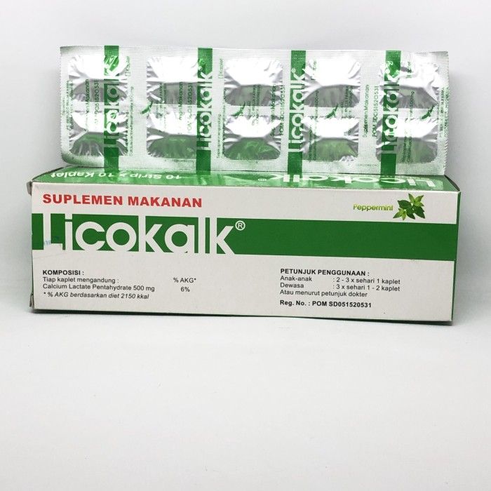 Kalsium Licokalk 500 Mg - Suplemen Makanan dan Vitamin D Kalsium Untuk
