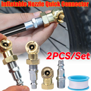 1/4Inch Inflatable Nozzle Quick Connector Portable Air Chuck Closed Brass Ball Suitable for Inflator Pressure Gauge Accessories