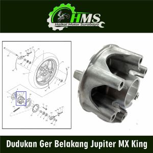 Dudukan Ger Belakang Jupiter MX King - Pangkon Bracket Breket Nap Naf Gear Gir Belakang Rear Yamaha MX King 150