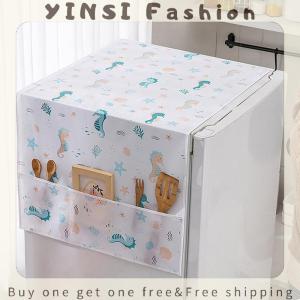YINSI Refrigerator Covers Dustproof Storage Bag Washing Machine Cover Washable PEVA Covers Household Storage Organization Home