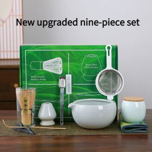 Japanese Ceremony Matcha Tea Set 9/7Pc Kit Matcha Bowl Whisk Set Tool Bamboo Brush Household Baking Tea Set Gift Set for Friends