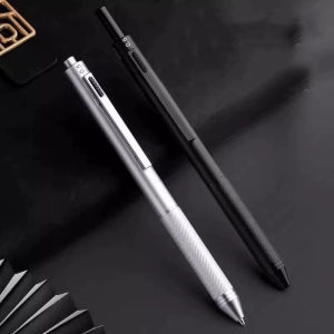 Condor-ปากกาลูกลื่นโลหะชุดปากกาลูกลื่นหลายสี 4 ใน 1ปากกาลูกลื่นเซ็นเซอร์แรงโน้มถ่วง 3 สีปากกาลูกลื่น 1 ดินสอสำนักงานเครื่องเขียนโรงเรียนโลหะกดเจลปากกาสีดำปากกาสีแดงปากกาสีฟ้า