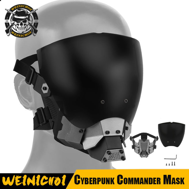 WNC Tactical Cyberpunk Commander Full Face Mask Cosplay Halloween Mask ...