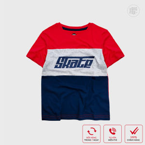 Áo thun bé trai BIGFOX - MISS MEOW size đại mặc mùa hè  vải cotton mềm mịn phối ba khoang đỏ cỡ trẻ em 34567891011 tuổi 12-40kg