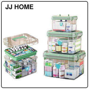 【JJ HOME】Transparent Medical Box | Double-Layer First Aid Organizer with Handle