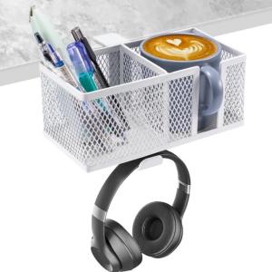 MultiFunctional Clamp On Cup Holder Headsets Hanger Organizers For Drinks Phones Headphones Bags With AntiSpill Design