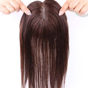 TSE Real Hair Wig Piece Block White Hair on the head top Increase Hair Volumes (7*10cm Area) 20Cm/25cm/30cm Length Natural Realistic And Breathable RW49