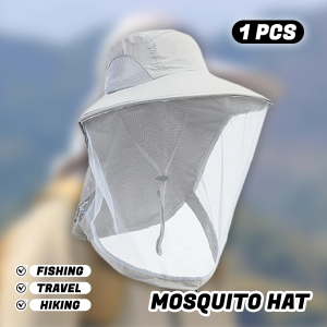 Anti Mosquito Cap Topi Lebah Kelulut Nyamuk Mesh Anti Bee Hat Face Protection Outdoor Fishing 防蚊帽