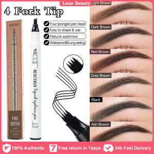 【COD】MENDSMAN 4 Fork Tip Liquid Eyebrow Pencil Waterproof Makeup Long Lasting Brow Pen Cosmetic Microblade Brow Pencil