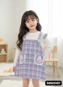 DRES ANAK PEREMPUAN USIA 0-4 TAHUN MOTIF KOTAK KOTAK