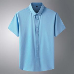 Áo Sơ Mi Nam Tay Ngắn Áo Sơ Mi Nam Cộc Tay Dáng Ôm Vải Lụa Chống Nhăn Chống Xù Thoáng Mát Adam_fashion