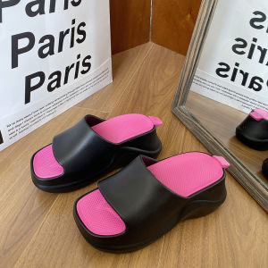 [Free Shipping] Thick-Soled WomenS Slippers For Outdoor Wear New Summer Korean Style Height-Increasing Slip-On Casual High-Heeled Slippers