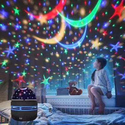 Projektor Lampu Galaxy Starry Sky Lampu Malam LED Kawalan Jauh Bunyi Aktif Pengecasan USB 5V 7 Mod untuk Parti Bilik Kanak-kanak