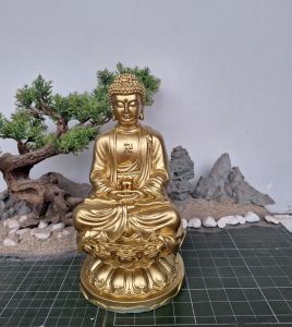 Tượng phật adida (nhiều màu sắc) cao 25cm. trang trí tiểu cảnh bonsai ghép lũa để bàn trà phòng khách bàn làm việc trên ô tô đồ thờ cúng phong thủy