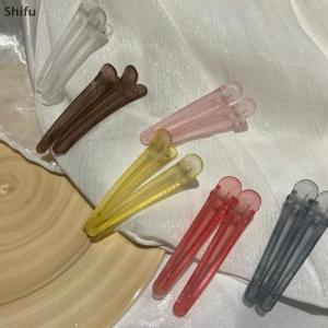 [ShiFu] 2PCS Frosted Duckbill Clip Colorful Fix Hair Hairpins Fashion Bangs Clip Hairdressing Hairpins Barrettes Headwear Accessories