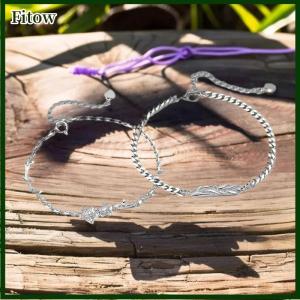 Fitow 1 2PCS Classic Adjustable Lovers Bracelet Valentines Day Hand Jewelry Simple Thin Bracelet Flower Charm Couple Bangle Girls