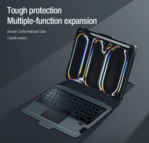 Nillkin 3 in 1 iPad Protective Case for iPad Pro 11 2025/24 Bluetooth Keyboard Case for iPad Pro 11 2025/24 Back Cover ( Comes with a bluetooth keyboard Backlit version )
