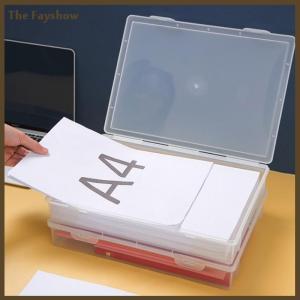 [The Fayshow] Nhựa tập tin lưu trữ hộp tổ chức trong suốt vuông lưu trữ hộp A4 tổ chức hộp máy tính để bàn chống bụi lưu trữ hộp