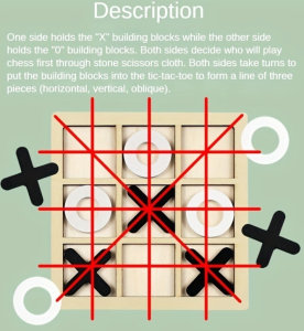 Tic Tac Toe XO Wooden Board Games Desk Toys Classical Family Children Kids Educational Toy Gift