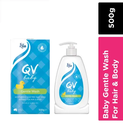 QV Baby Gentle Wash 500g - Moisturising Soap-Free daily wash for hair and body