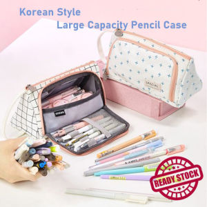 Pencil Case Korean Style Pencil Box Large Capacity Multifunctional Student Stationery Kotak Pensel 笔袋大容量