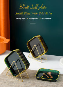 Plastic Small Dinner Plates with Dish Rack 6 Inch Appetizer Plates Set of 6 or 8 Shatterproof Reusable Dessert Salad Plates