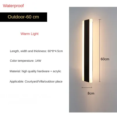 HEIKESZ Outdoor Wall Lamp Waterproof LED Strip Lamp Villa Garden Lamp Nordic Minimalism Line Wall Washer Door Wall Lamp