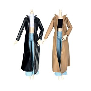 MIRELAE 1Set Supermodel Style Long Jacket Set Fashion 2 Styles Casual Vest Jeans Pants Long Suit High Quality Dolls Doll Clothes for 11.5 inch 30cm Doll/for 1/6 Dolls Accessories