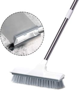 BEST Floor 15.4 - 45.3 inches Entryway Telescopic Type Deck Brush Draining Wiper 2 in 1 Bathroom Cleaning Brush Home (39 - 115 cm) Suitable for Gardens Floor Brush for Veranda Tile Brush 3 Adjustable Lengths Cleaning Supplies