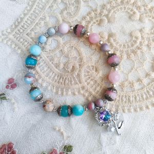 Ready Stock SG - Koreite Pastel Blue Pink Crystal Bracelet Handmade Crystal Bracelet Handmade Natural Healing Crystal Bracelets