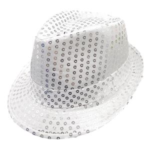 YESMILE Shiny Jazz Hat Sequins Masquerade Panama Cap Fashion Stage Dance Performance Hat Men Women