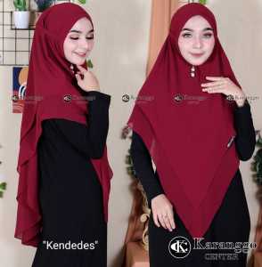 KHIMAR KENDEDES JUMBO KARANGGO CERUTY DUA LAYER mewah BERGO TALI MARYAM termurah