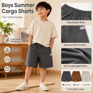 AILEBE Kids Short Pants For Boys Summer Lightweight Breathable Quick Dry Soft Polyester Shorts Wrinkle-Resistant Casual OOTD Pambahay Pang-alis