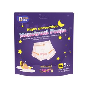 M/XL Womens Night Pants Menstrual Sanitary Napkins Mom Pant Comfort Leak Proof Adult Diapers 5Pcs