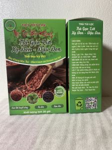 Combo 4 hộp trà gạo lứt xạ đen Bảo Khang gạo lứt xạ đen đậu đen hộp 20 gói nhúng giảm cân thanh lọc cơ thể đẹp da mát gan giảm mỡ máu